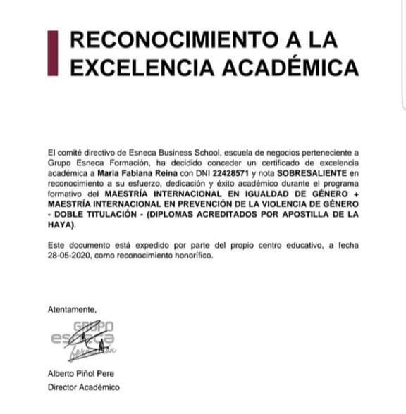 Reconocimiento Reina